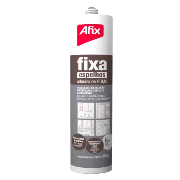 Adesivo De Silicone Fixa Espelho 360g Afix Cola Vidro